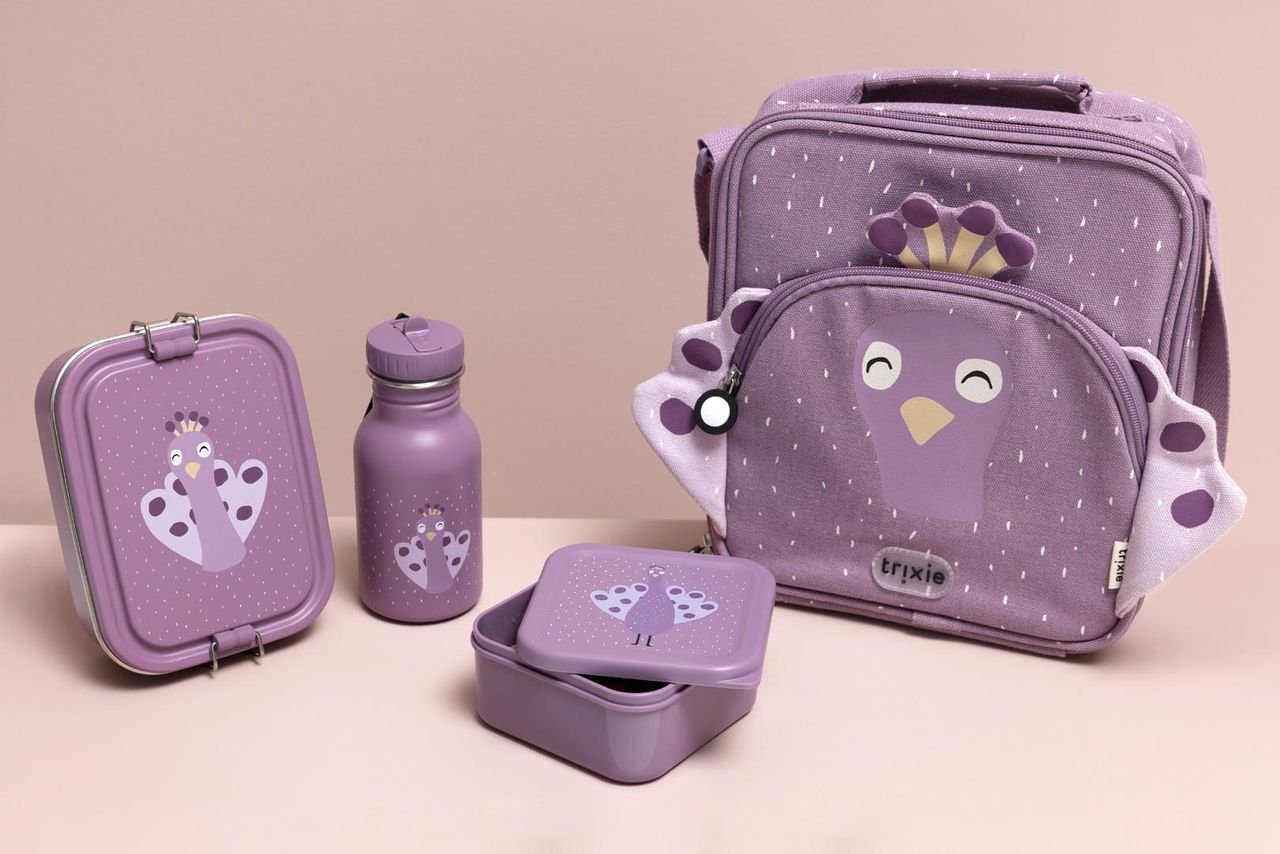 Set 3 Fiambreras Nido Trixie Pavo Real| Cajas Almuerzo Infantiles Sin BPA - BEBABI