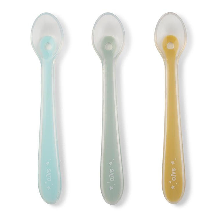 Set de 3 cucharas de silicona Menta - MINI MUNDO