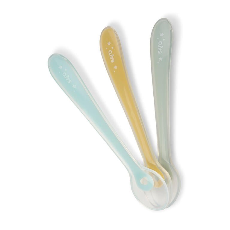 Set de 3 cucharas de silicona Menta - MINI MUNDO