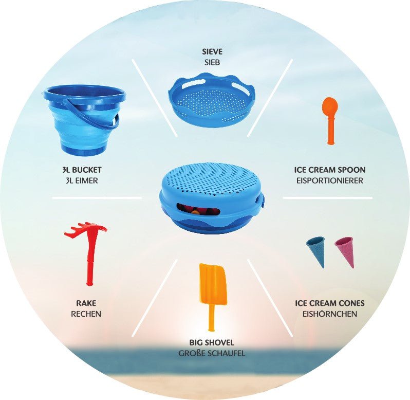 Set de playa compacto 7 en 1 - MINI MUNDO