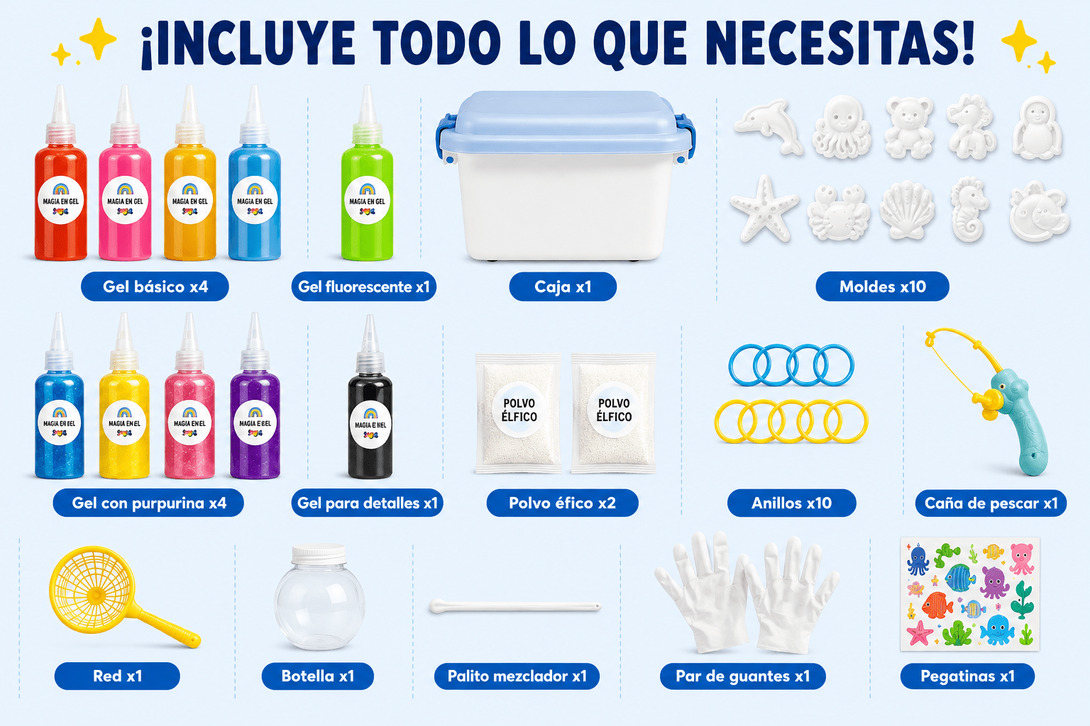Set figuritas de gel 3D en agua - BEBABI