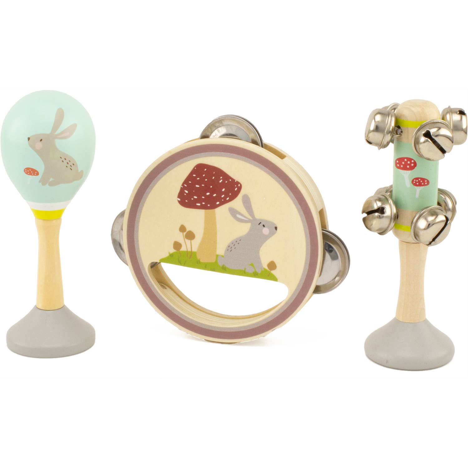 Set musical de madera con conejo para niños - MINI MUNDO