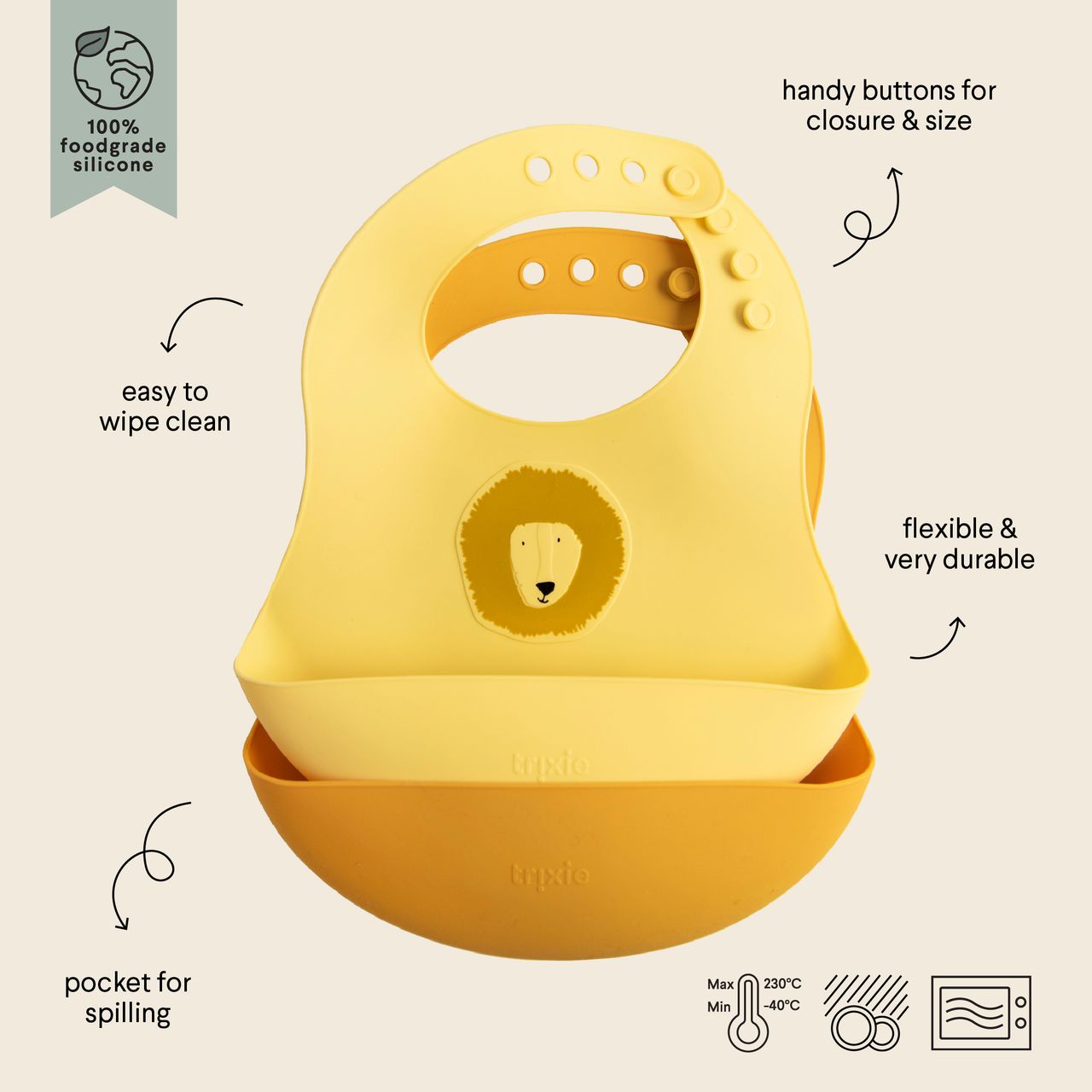 Silicona babero 2 - pack - Mr. Lion - MINI MUNDO