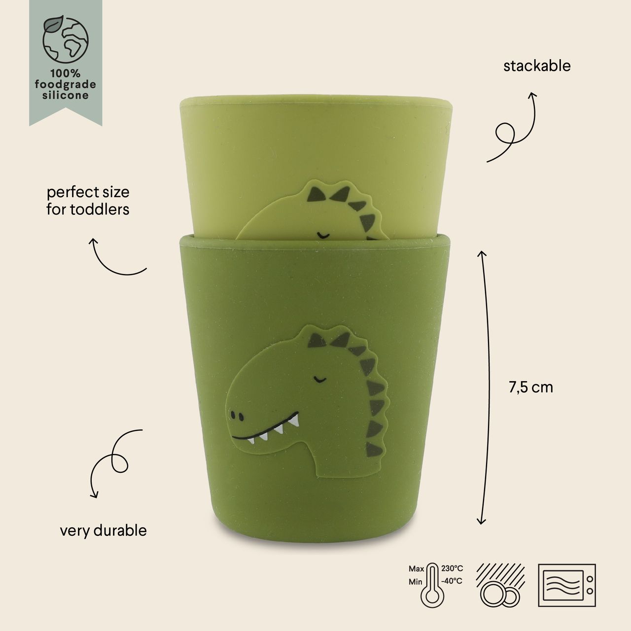 Silicona vaso 2 - pack - Mr. Dino - MINI MUNDO