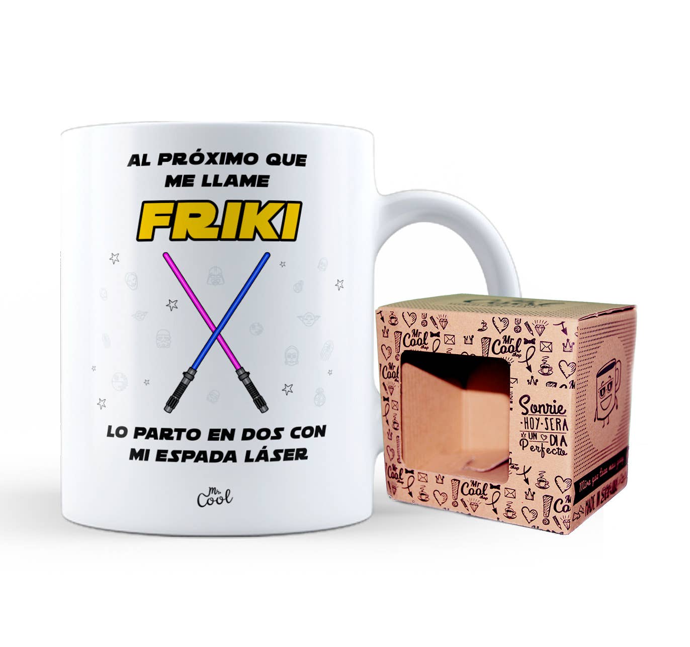 Taza– Al proximo que me llame friki le parto en dos con mi e - MINI MUNDO