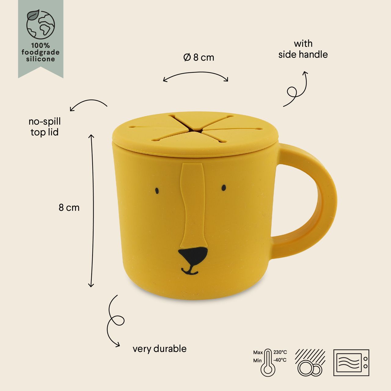 Taza porta snacks de silicona - Mr. Lion - MINI MUNDO
