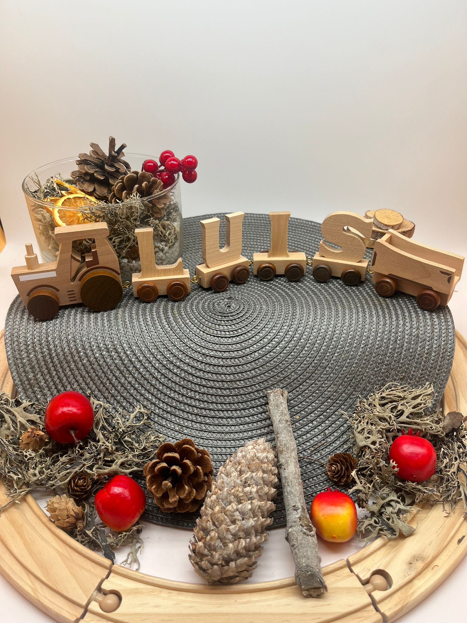 Tren de madera Personalizado - MINI MUNDO