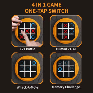 Juego Electrónico 5 En 1 De Tres En Raya Y Memoria – Portátil Con Modos Para 1 O 2 Jugadores, Ideal Para Viajes Y Noches De Juego En Familia