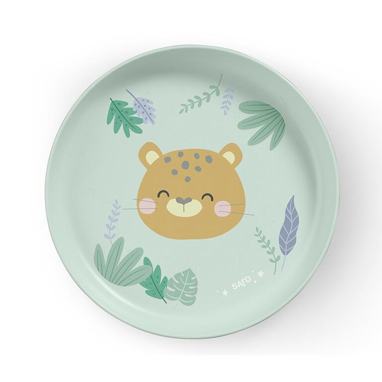 Vajilla 5 pzs. "Jungle Cheetahs" menta - MINI MUNDO