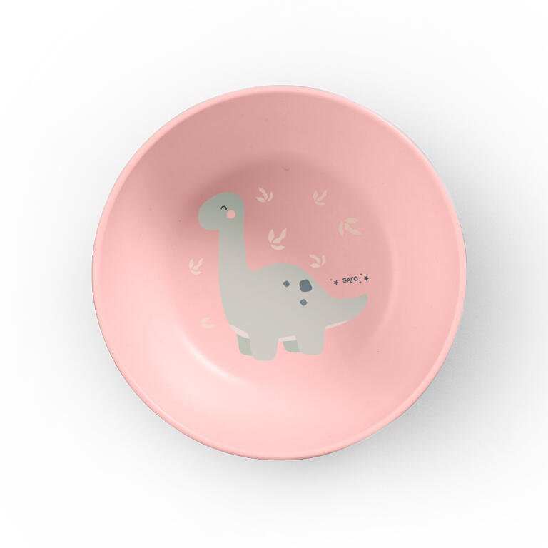 Vajilla 5 pzs. "Wild Dinos" menta/rosa - MINI MUNDO