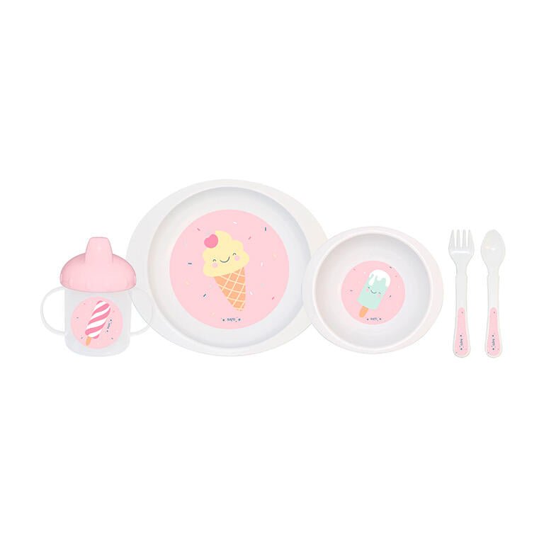 Vajilla pocket 5 pzs. micro. PP "Ice Cream" - MINI MUNDO
