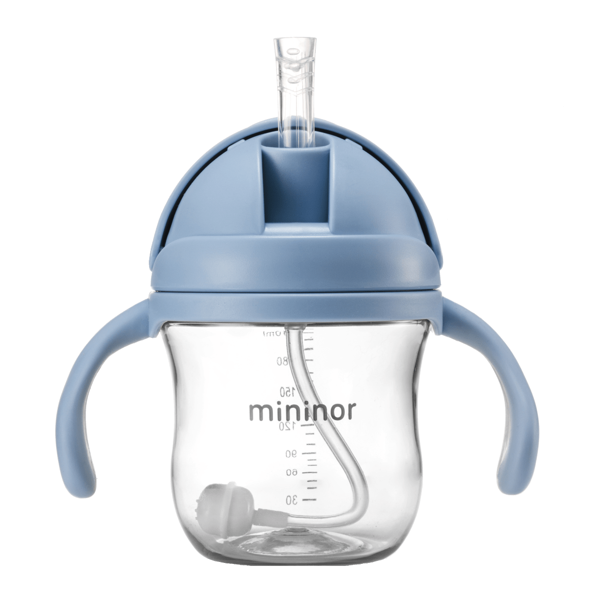 Vaso de aprendizaje con pajita - Azul cielo - 220ml - MINI MUNDO