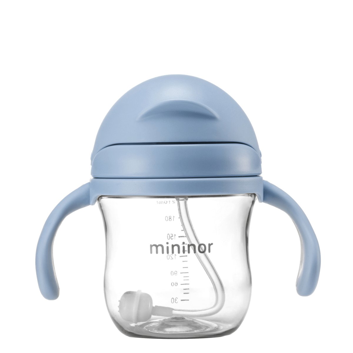 Vaso de aprendizaje con pajita - Azul cielo - 220ml - MINI MUNDO