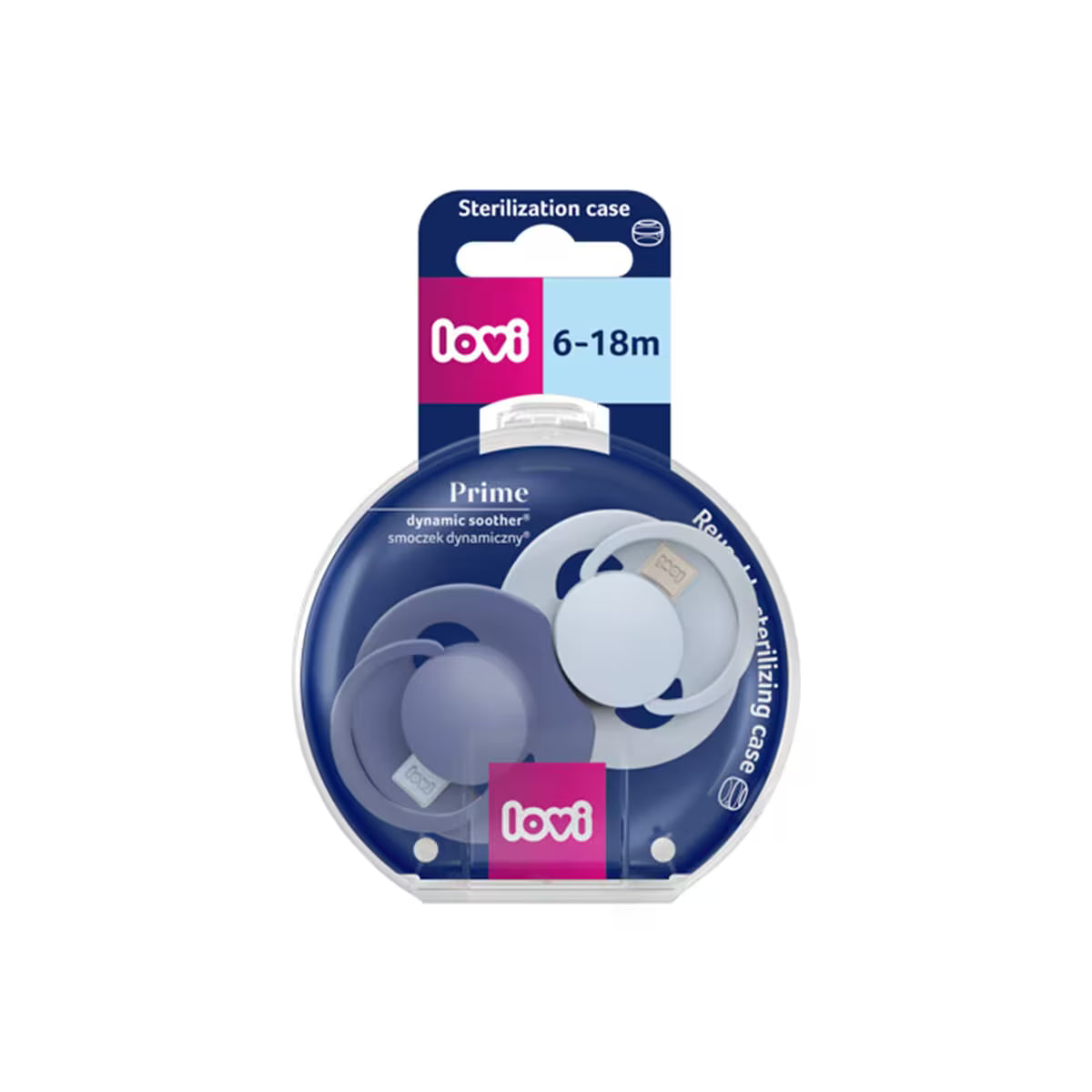 Chupete Fisiológico LOVI Prime Silicona 6-18 Meses Baby Blue 2ud - MINI MUNDO